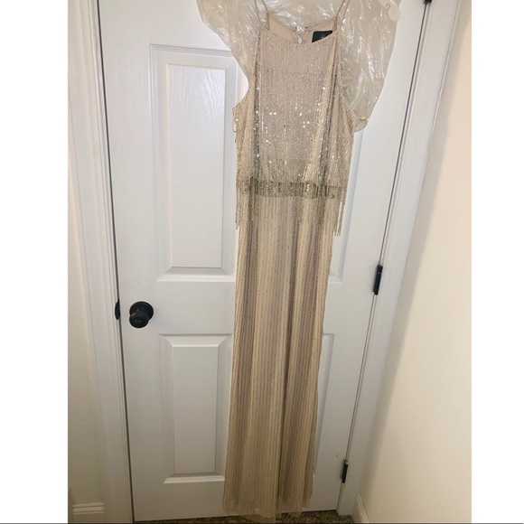 Adriana Papell Beaded Blouson Gown (size 10) - Picture 1 of 7